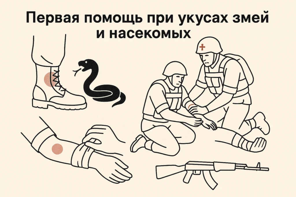 Первая помощь при укусах змей и насекомых на поле боя Первая помощь при укусах змей и насекомых на поле боя