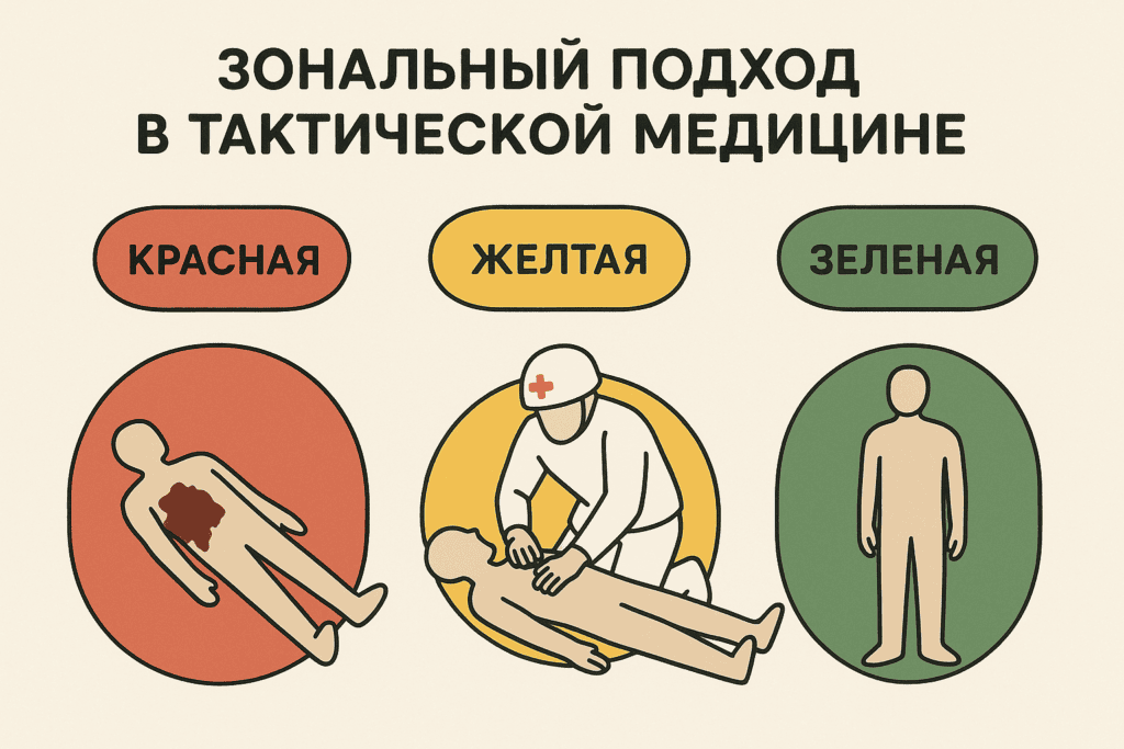 Зональный подход в тактической медицине: красная, желтая, зеленая