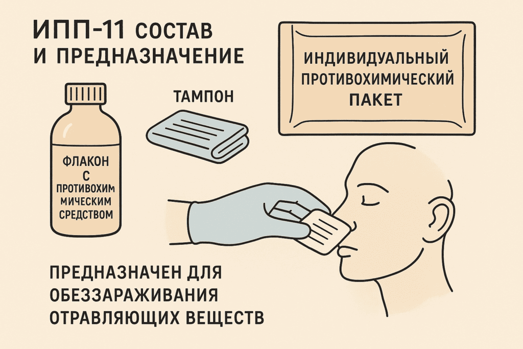 ИПП-11 состав и предназначение: индивидуальный противохимический пакет