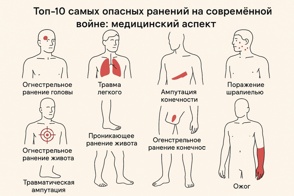 ТОП-10 самых опасных ранений на современной войне: медицинский аспект