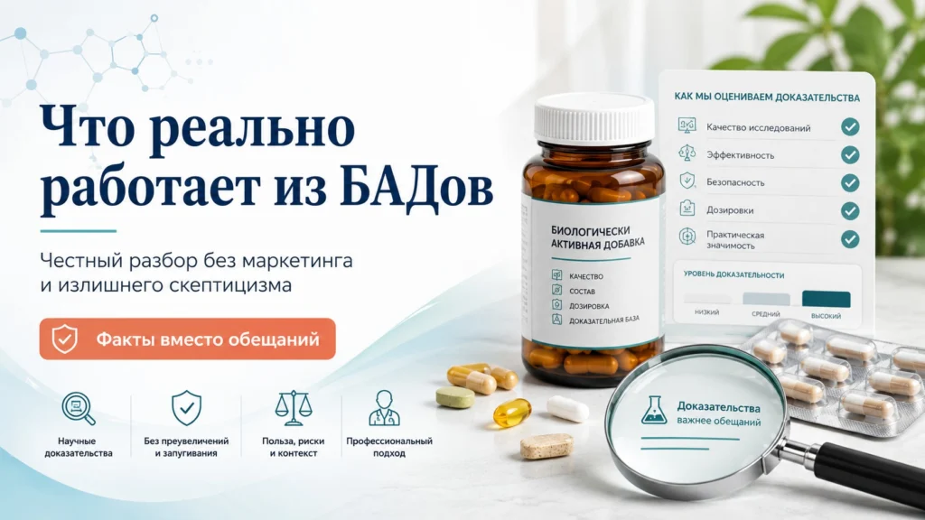 Какие БАДы имеют доказанную эффективность: честный разбор без маркетинга Какие БАДы имеют доказанную эффективность: честный разбор без маркетинга