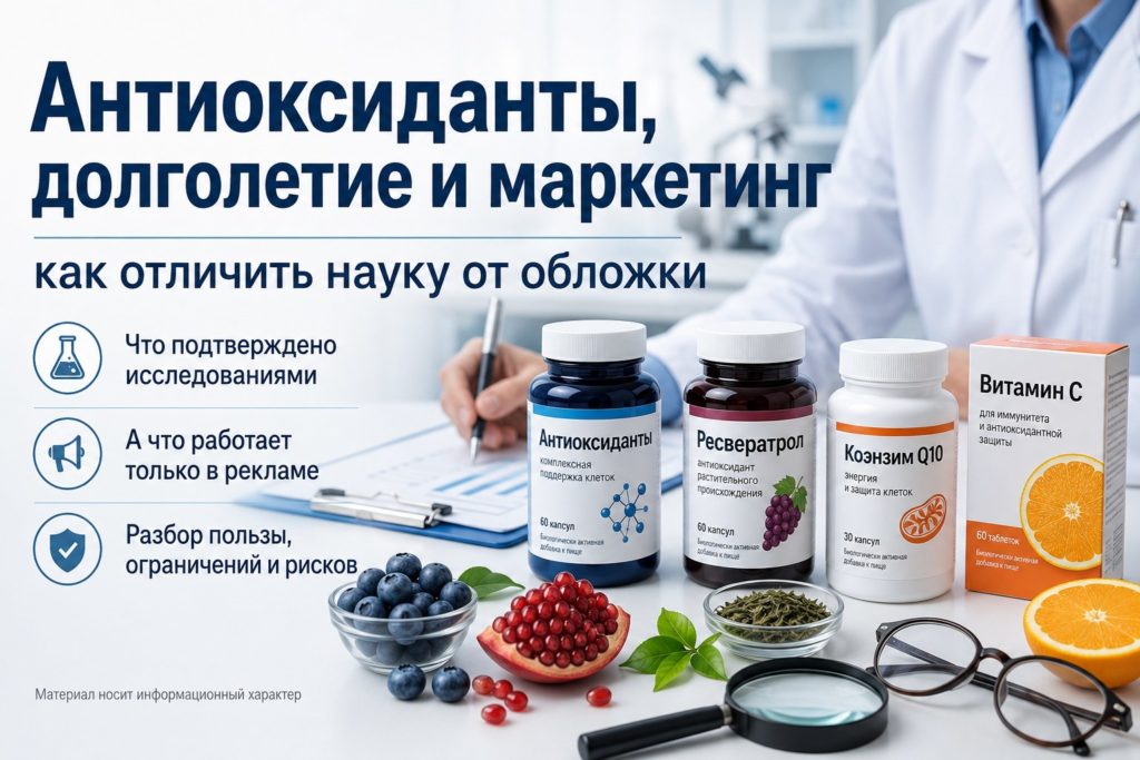 Антиоксиданты, долголетие и маркетинг: как отличить науку от обложки Антиоксиданты, долголетие и маркетинг: как отличить науку от обложки