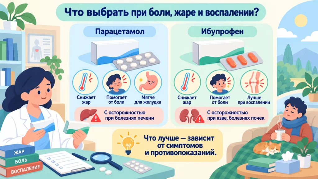 Парацетамол или ибупрофен: что лучше от боли и температуры Парацетамол или ибупрофен: что лучше от боли и температуры
