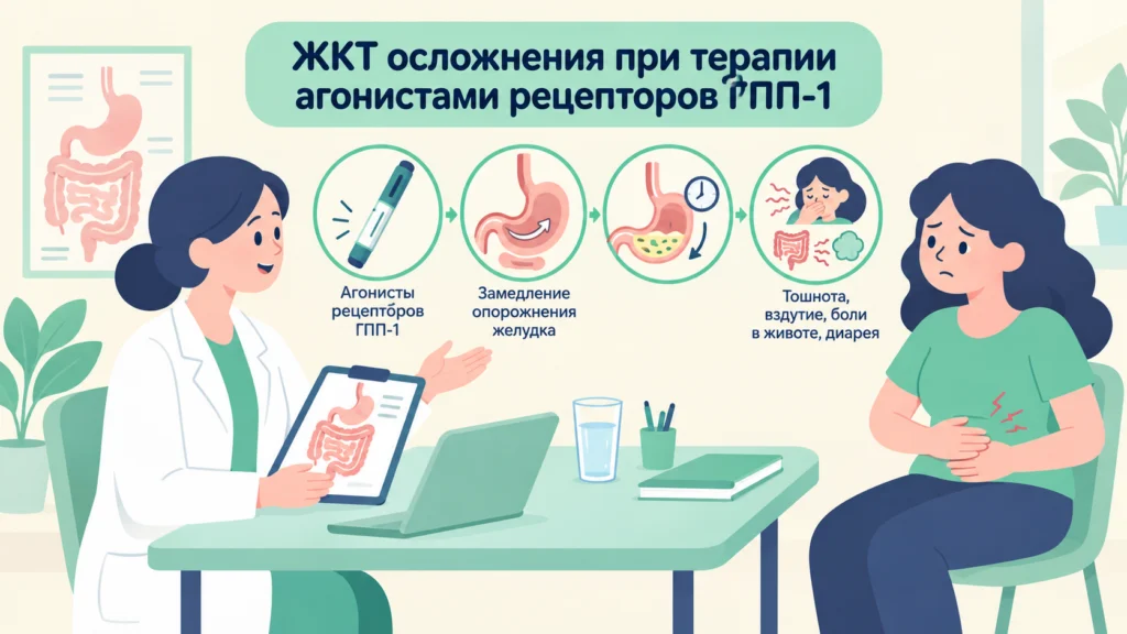 ЖКТ-осложнения агонистов ГПП-1: тошнота, диарея, панкреатит ЖКТ-осложнения агонистов ГПП-1: тошнота, диарея, панкреатит